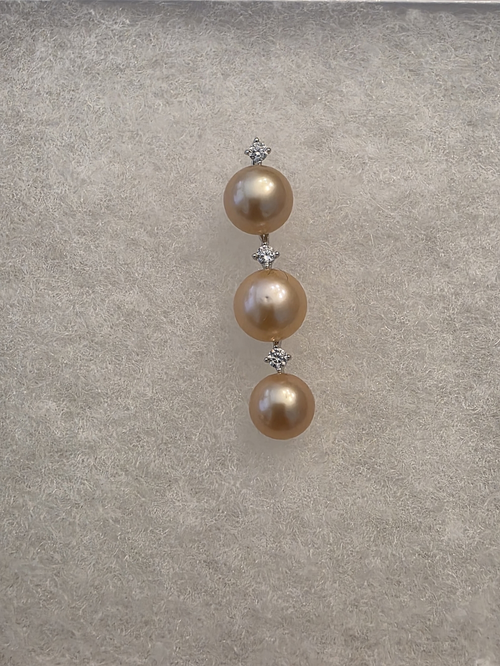 Champagne Pearl Drop Pendant with Diamond Accents And Sterling Silver Pendant